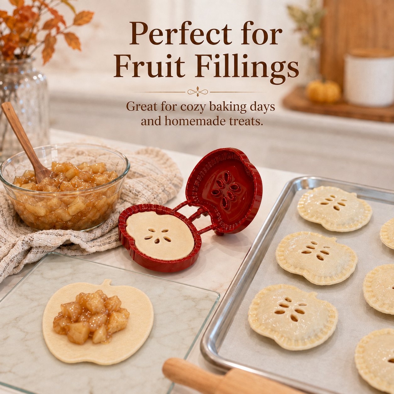 🔥 Last 40pcs 🎉🥧 Beginner-Friendly Mini Hand Pie Press Mold – 6 Fun Shapes for Easy Homemade Pastries 🍎