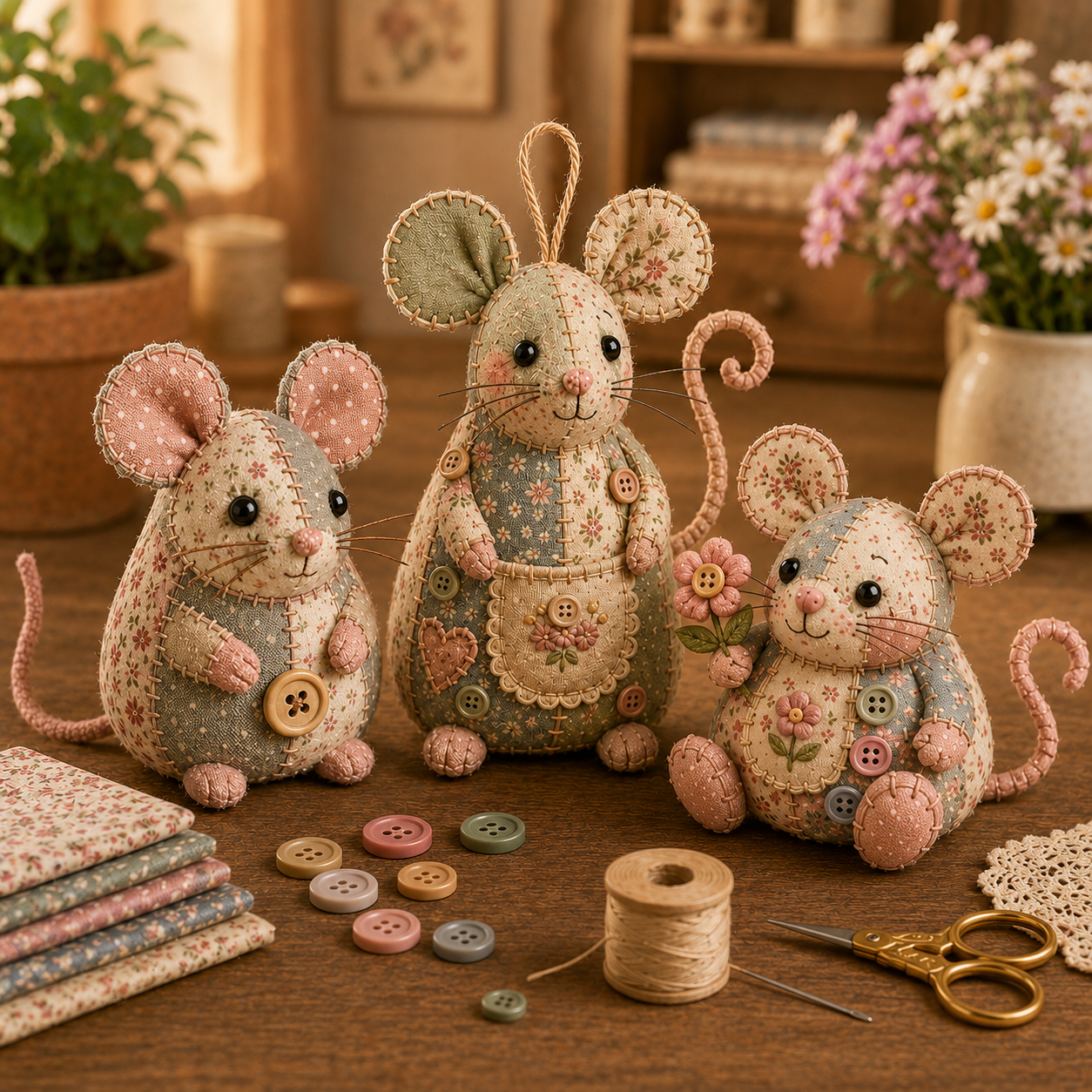 🎁FLASH SALE✨ Patchwork Mouse DIY Kit🐭🧵