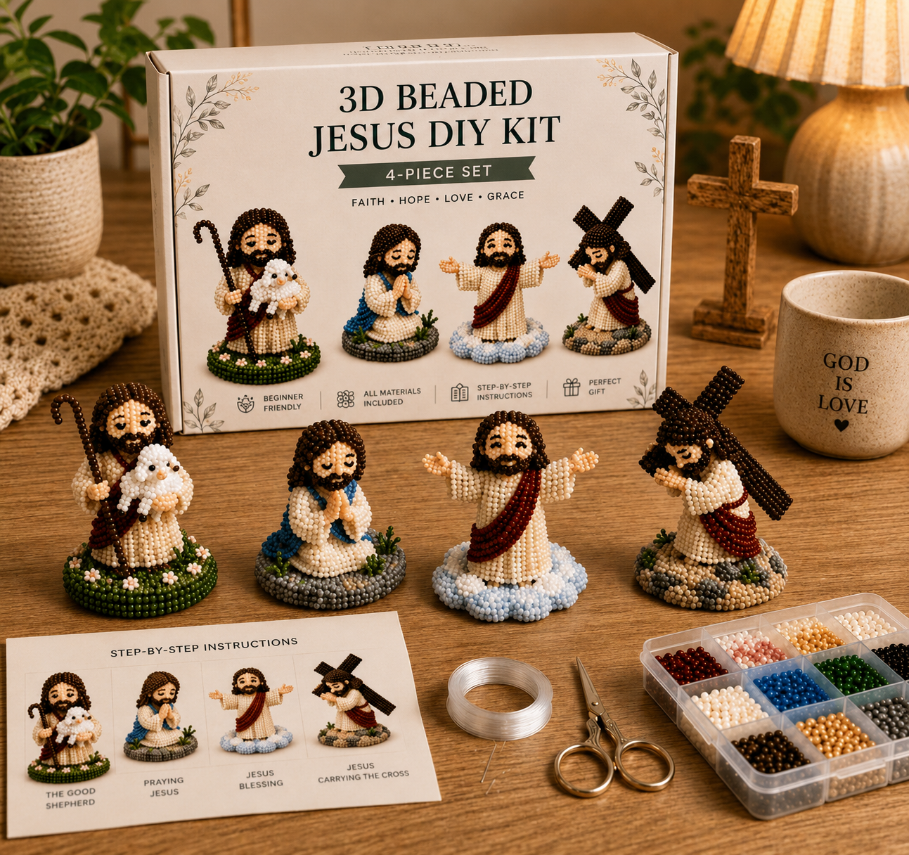 🎁Last Day 50% OFF✨ 3D Beaded Christian DIY Kit🎀✝️
