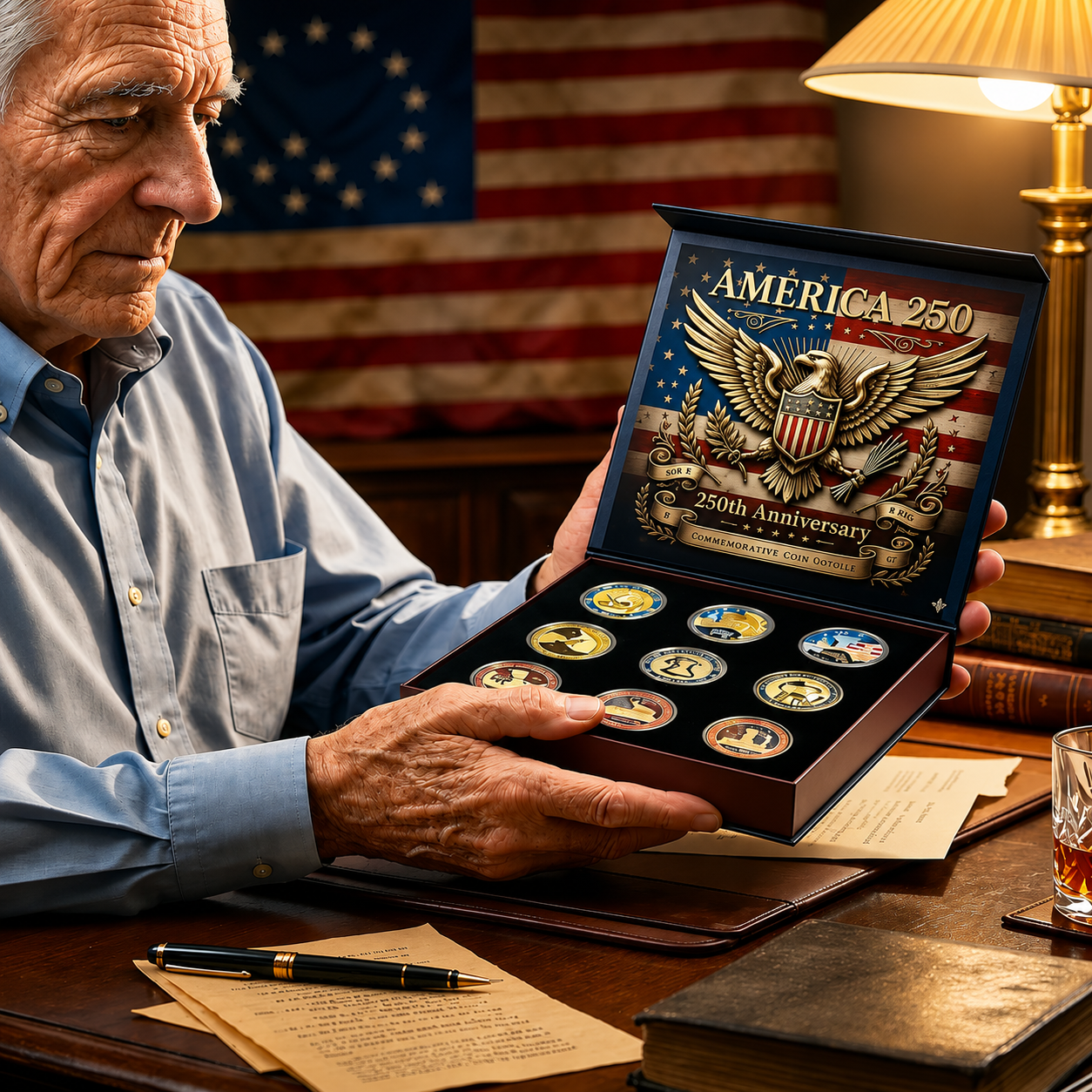 🔥LAST DAY 50% OFF✨9PCS USA 250th Anniversary Commemorative Coin Gift Set