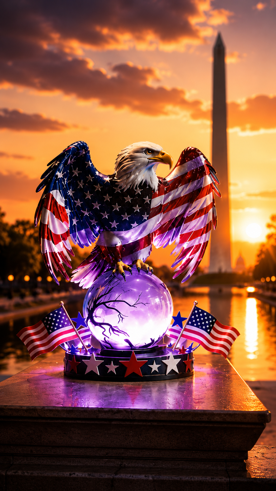 🔥Limited Time 70% OFF- 🇺🇸 Freedom Eagle Patriotic LED Table Lamp – American Pride Decor
