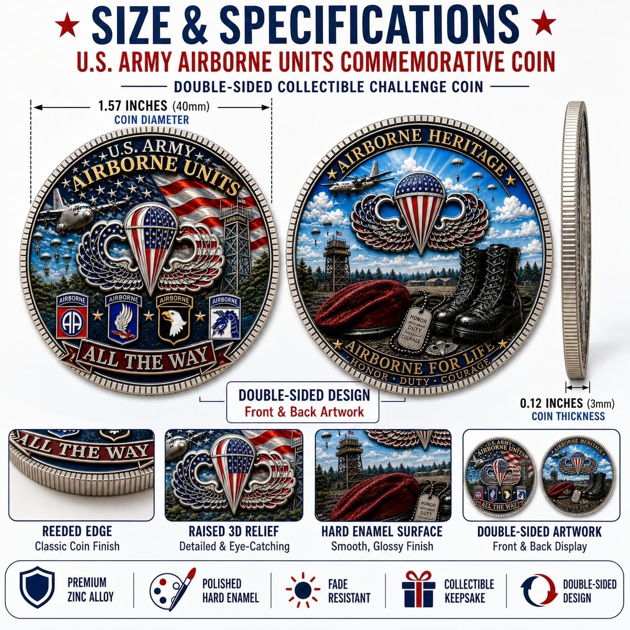 ✨Limited-Time 70% OFF-🪂U.S. ARMY AIRBORNE UNITS Commemorative Coin(Gift box included)