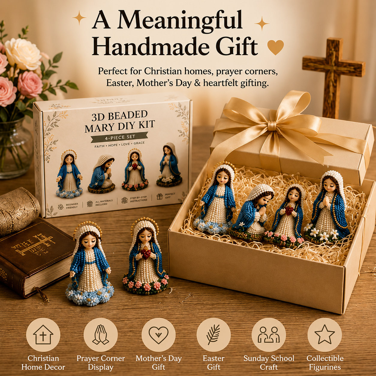 🎁Last Day 50% OFF✨ 3D Beaded Christian DIY Kit🎀✝️