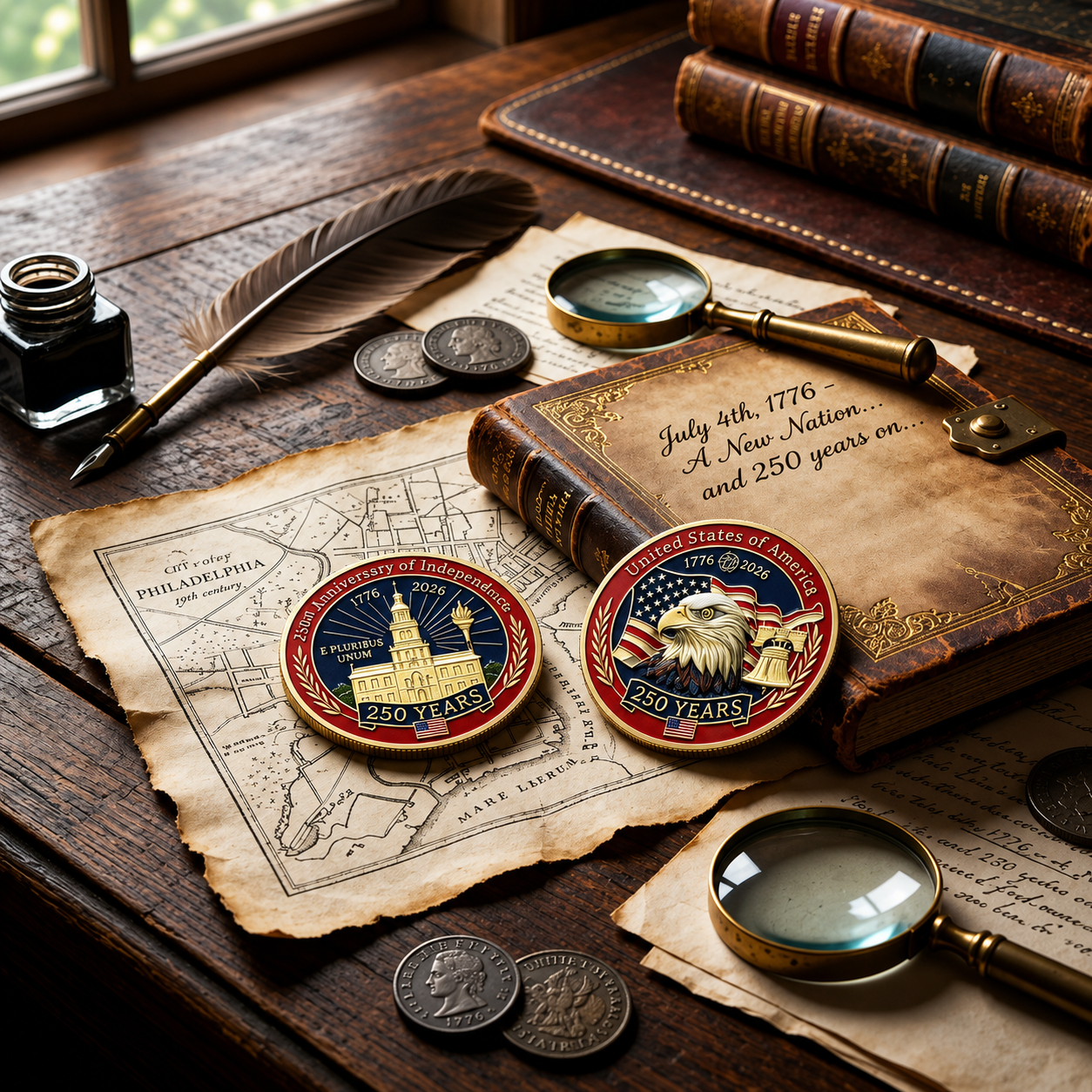 🔥LAST DAY 50% OFF✨9PCS USA 250th Anniversary Commemorative Coin Gift Set