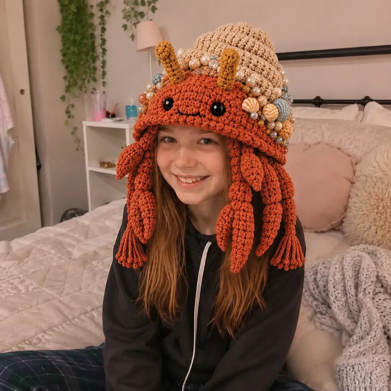 🔥 LAST DAY 70% OFF – 🌊✨ Ocean Series Hood Hat DIY Crochet Kit | Premium Soft Yarn Materials with Step-by-Step Guide DIY Handmade Wearable Ocean Character Hood 🧶🎭✨