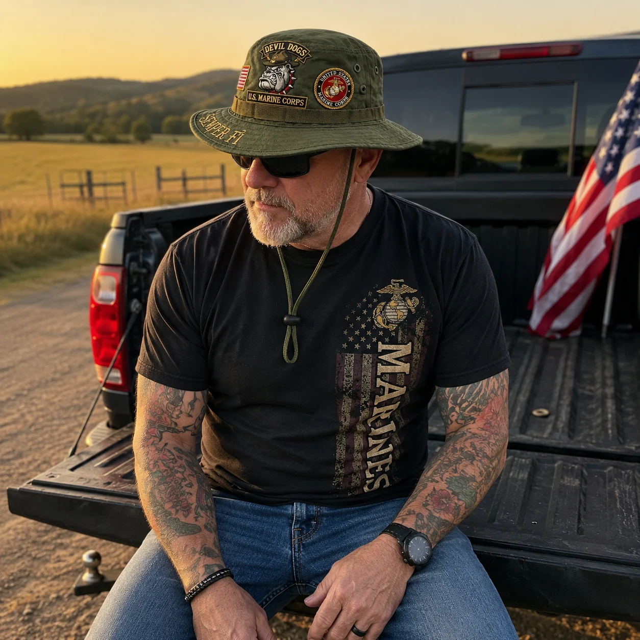 ⚡Last Day Promo: 70% OFF🔥 -🐾U.S. Marine Corps Devil Dogs Tribute Boonie Hat