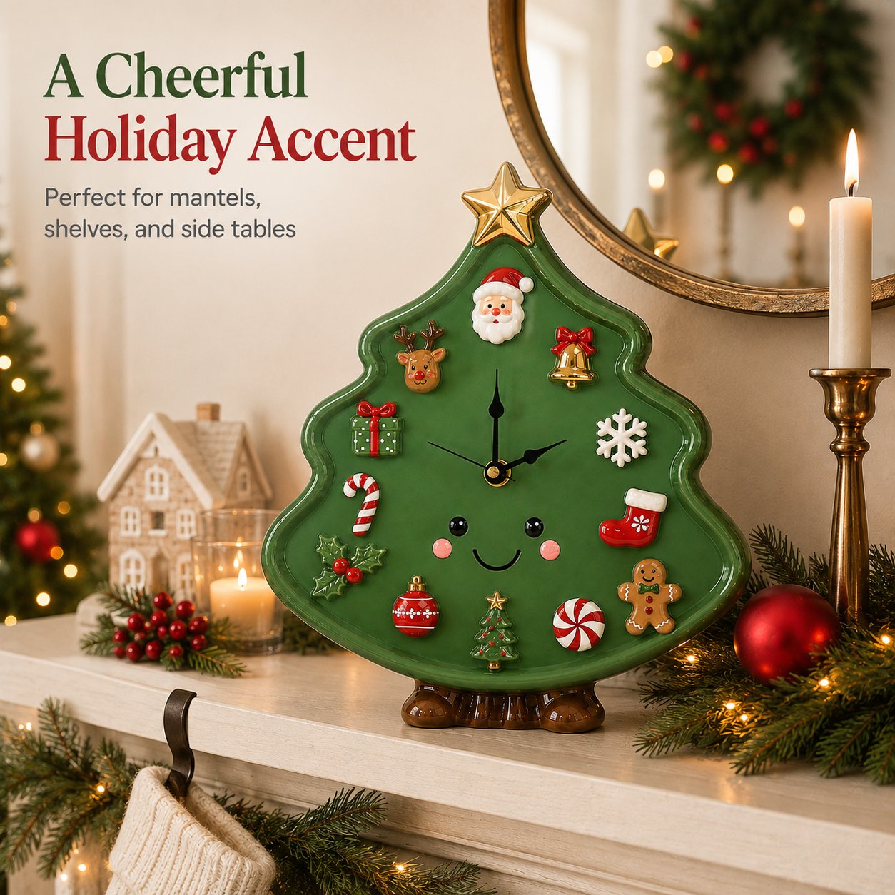 ⏳ Last Day 70% OFF – 🎄Interactive Christmas Holiday Activity Clock | Built-In Clock with 12 Rearrangeable Magnetic Icons for Learning, Creative Play & Festive Family Décor ✨