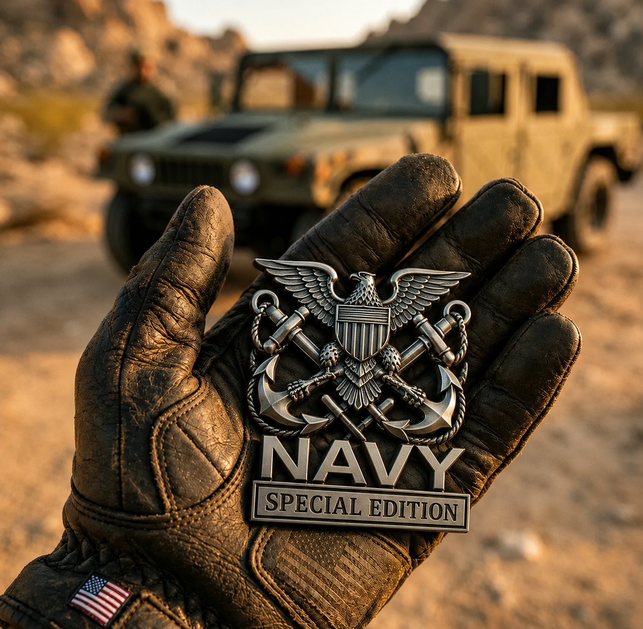 🏆LIMITED EDITION✨U.S. Army Special Edition Eagle Chrome Metal Badge