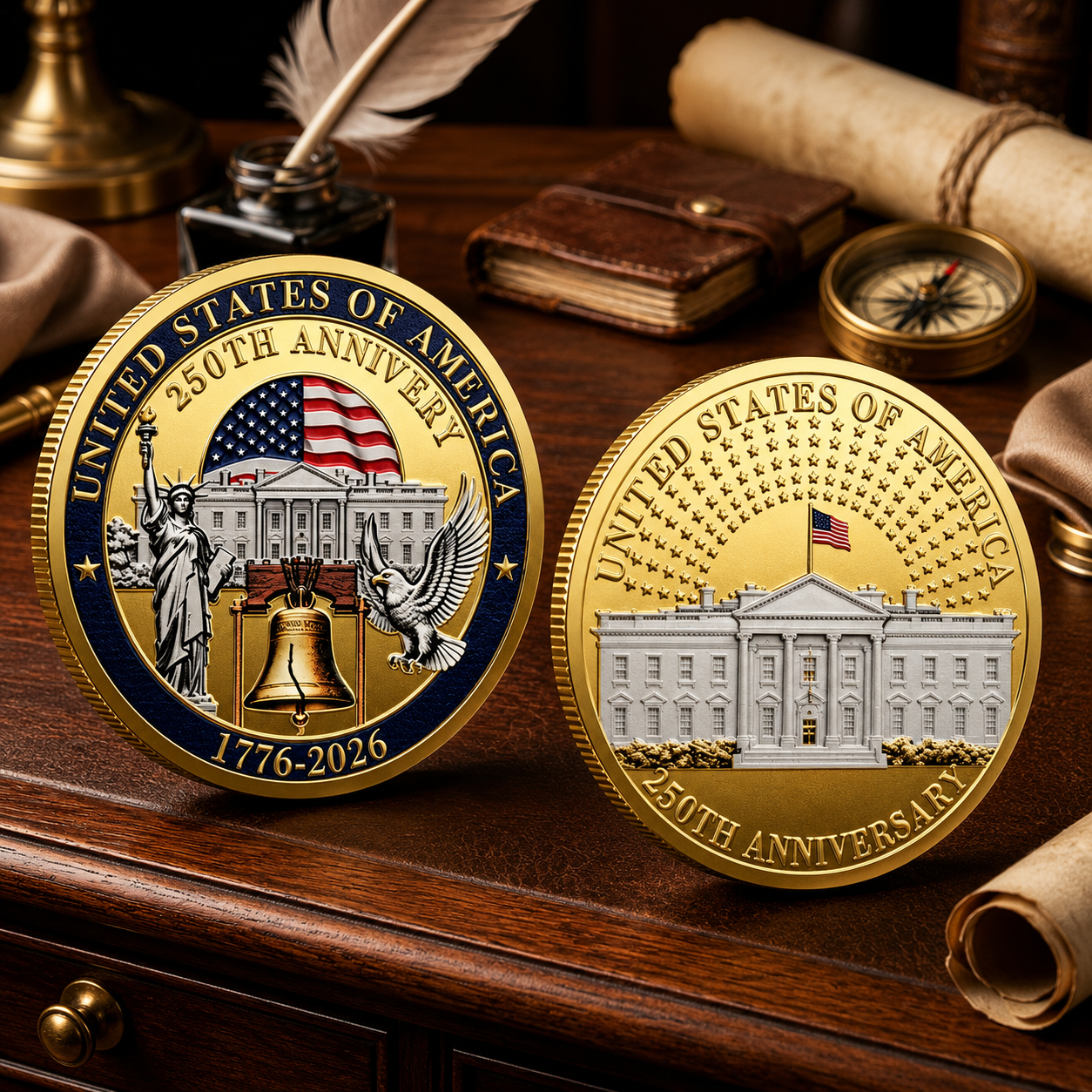 🔥LAST DAY 50% OFF✨9PCS USA 250th Anniversary Commemorative Coin Gift Set
