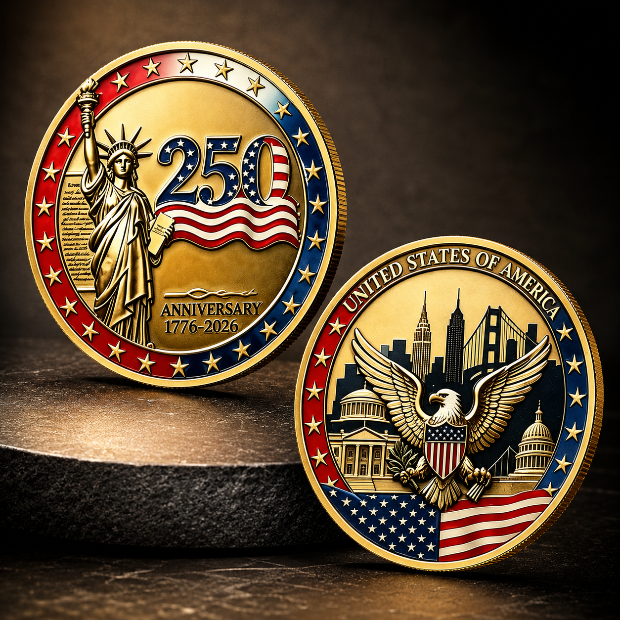 🔥LAST DAY 50% OFF✨9PCS USA 250th Anniversary Commemorative Coin Gift Set
