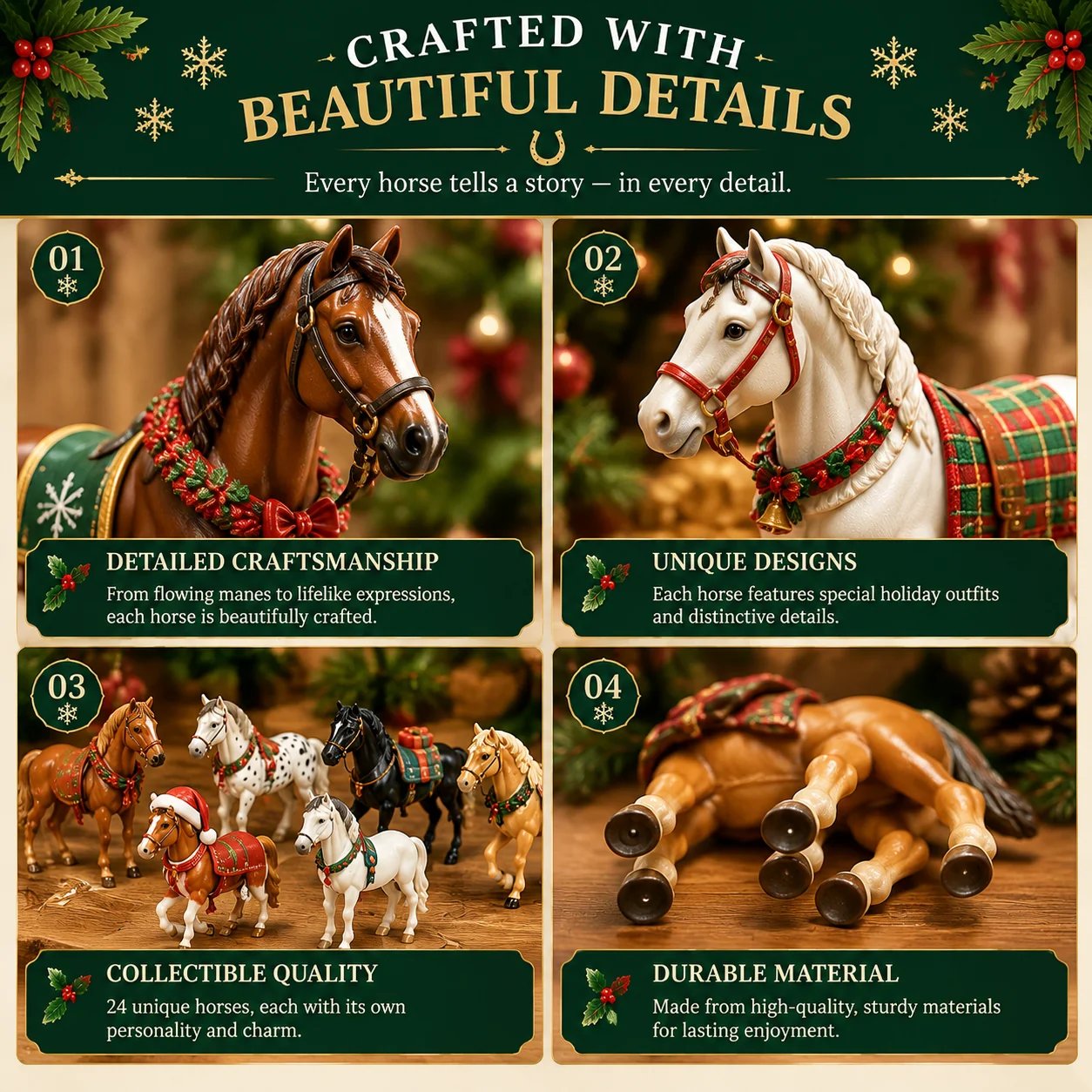 🔥Last 22 pcs🎉-🐴 Christmas Horse Advent Calendar--24 Days of Horse Friends & Holiday Memories 🎄
