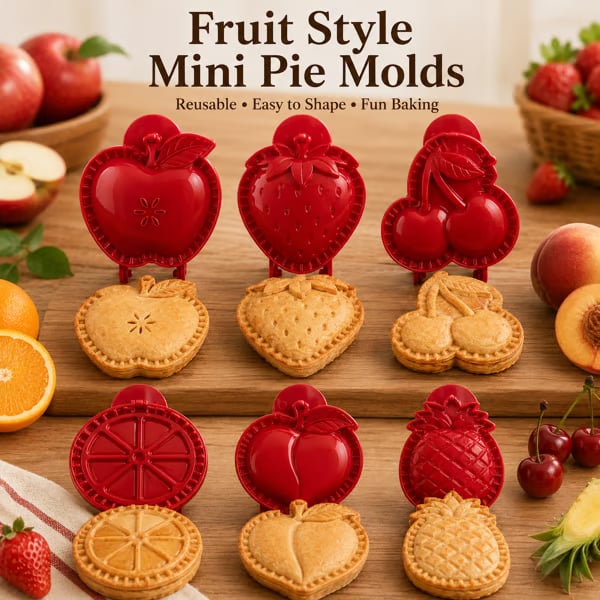 🔥 Last 40pcs 🎉🥧 Beginner-Friendly Mini Hand Pie Press Mold – 6 Fun Shapes for Easy Homemade Pastries 🍎