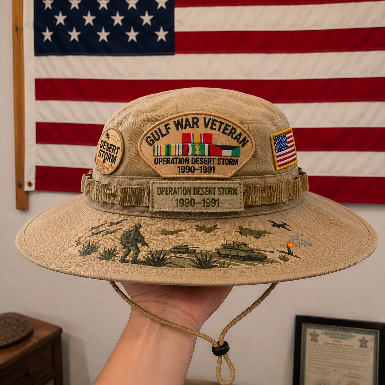 🔥LAST DAY 70% OFF –🇺🇸 Last Day Promo: 69% OFF 🎖️ - Gulf War Veteran Desert Storm Tribute Boonie Hat
