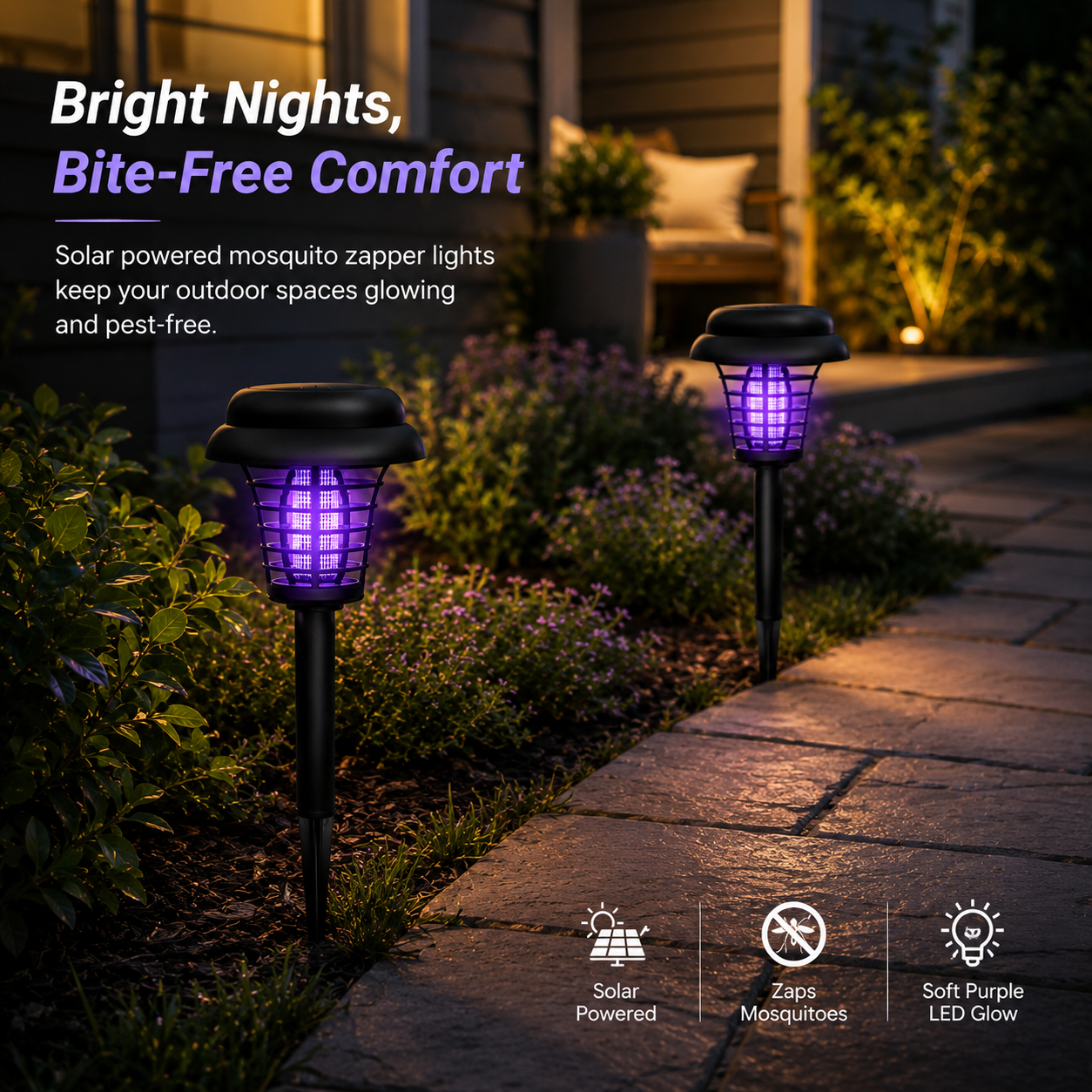 🔥LAST DAY 50% OFF ✨Solar Mosquito Zapper – Outdoor Bug Killer