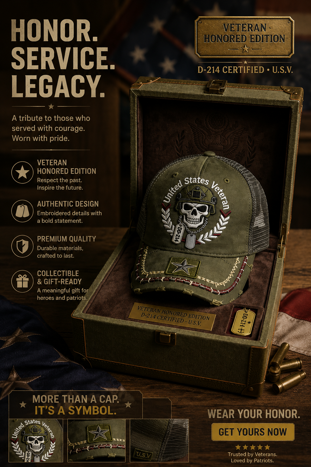 🧢Last Day 50% OFF🔥DD-214 United States Veteran Cap – Embroidered Edition