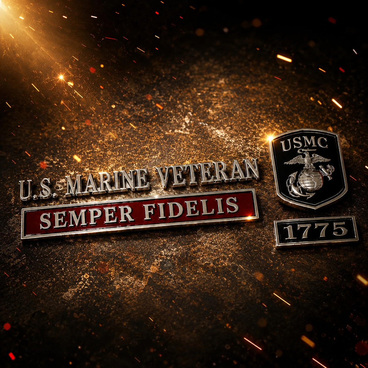 🏆LIMITED EDITION✨U.S. Marines Veteran Metal Car Emblem Badge🦅