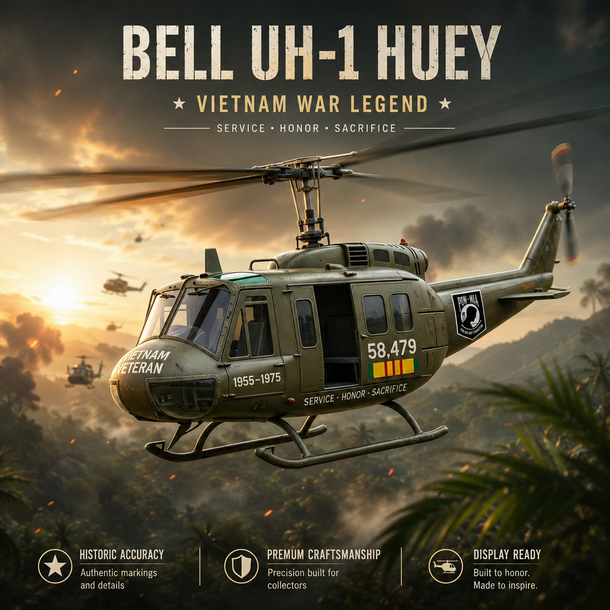 🏆Last Day Promo: 50% OFF🎖️Vietnam Veteran UH-1 Helicopter Wind Spinner✨