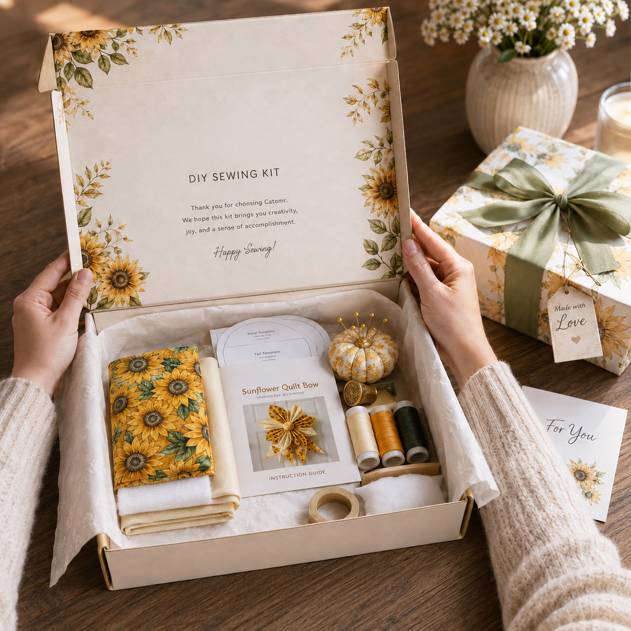 🔥Last 36pcs🎉🎁Last Day 70% OFF- Large Patchwork Bow Sewing Kit (Beginner-Friendly)
