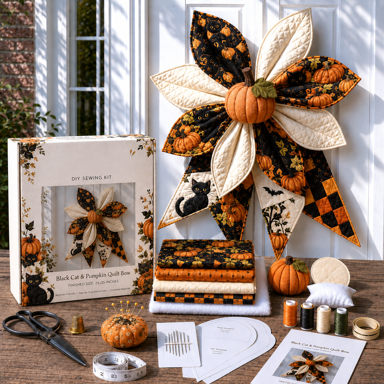 🔥Last 36pcs🎉🎁Last Day 70% OFF- Large Patchwork Bow Sewing Kit (Beginner-Friendly)