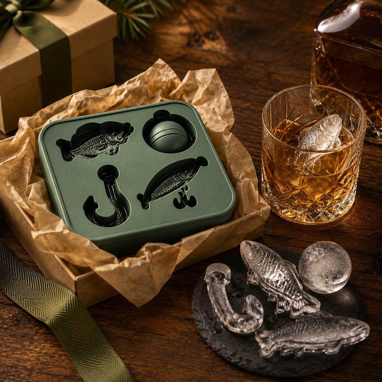 🔥Last 22 pcs🎉-🎣 Fishing-Themed Ice Mold – Fish, Lure, Hook & Bobber Shapes