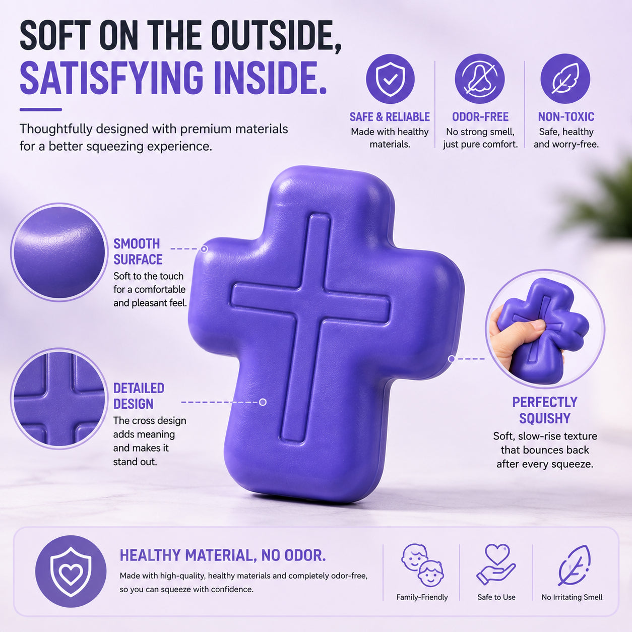 🔥Last 33 pcs🎉-✝️ Faith-Inspired Cross Squishy – Soft, Odor-Free & Satisfying Squeeze Toy-🚛 Free Shipping on Orders over $39