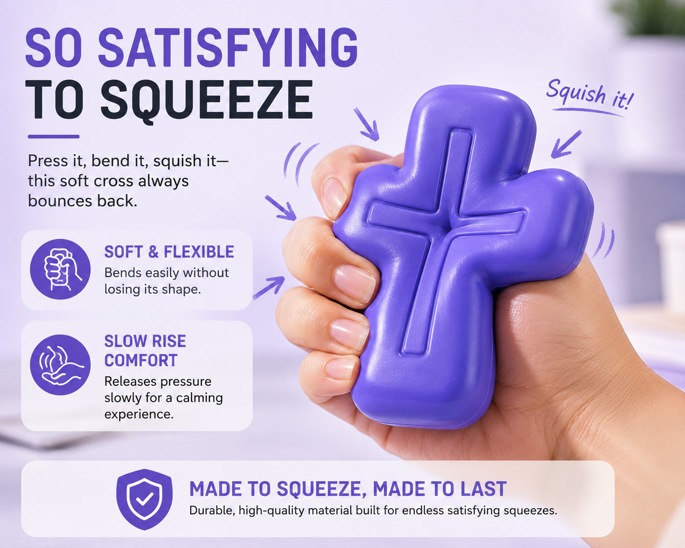 🔥Last 33 pcs🎉-✝️ Faith-Inspired Cross Squishy – Soft, Odor-Free & Satisfying Squeeze Toy-🚛 Free Shipping on Orders over $39