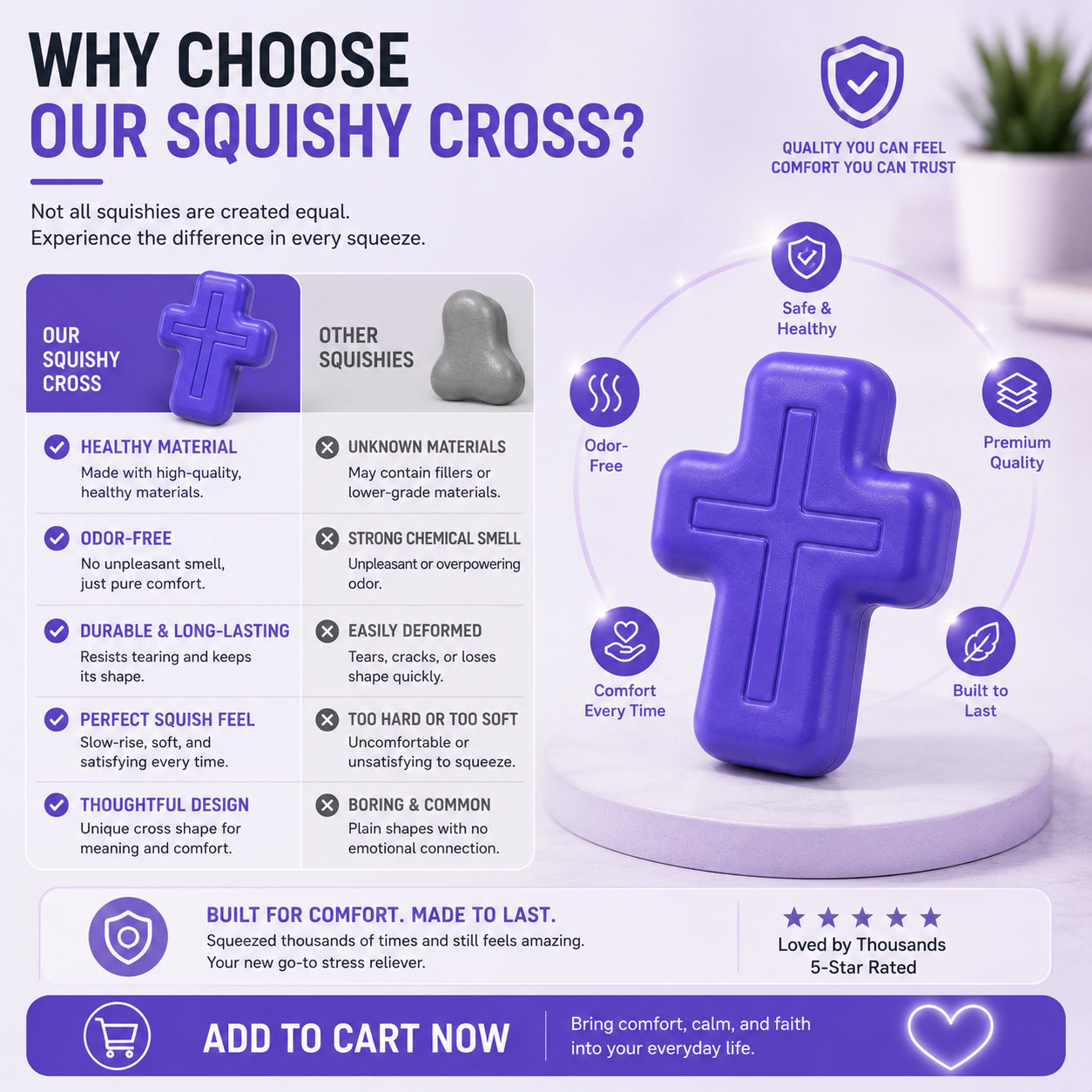 🔥Last 33 pcs🎉-✝️ Faith-Inspired Cross Squishy – Soft, Odor-Free & Satisfying Squeeze Toy-🚛 Free Shipping on Orders over $39
