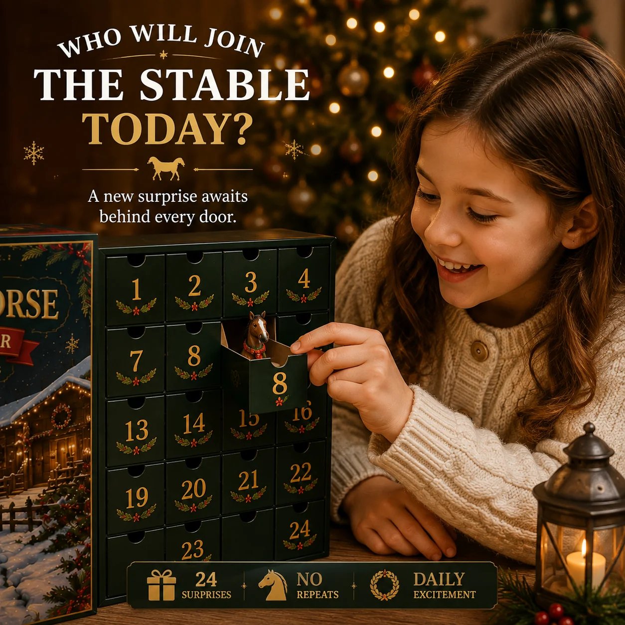 🔥Last 22 pcs🎉-🐴 Christmas Horse Advent Calendar--24 Days of Horse Friends & Holiday Memories 🎄