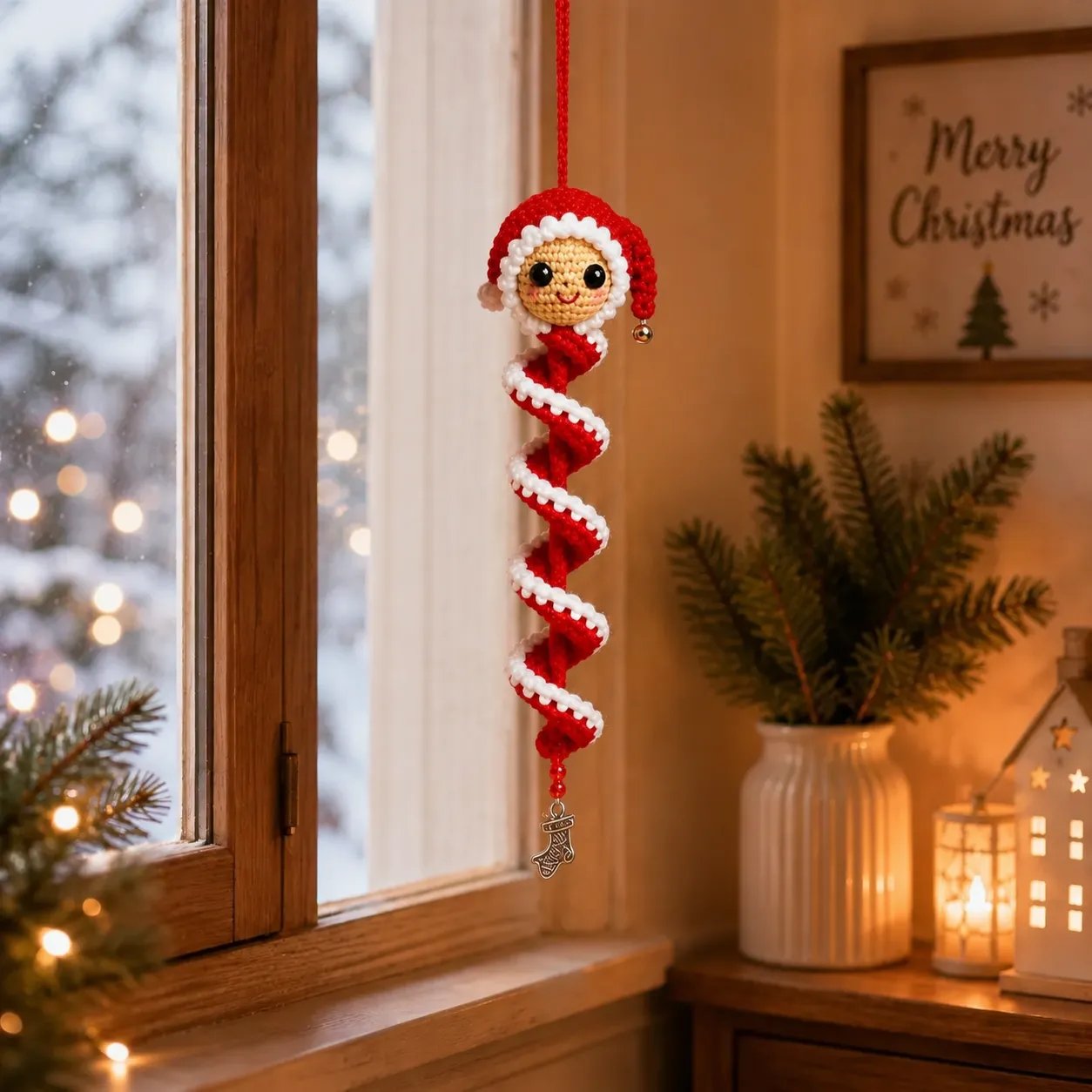 🔥 LAST DAY 70% OFF -☃️ Crochet Snowman Spiral Ornament DIY Kit | Complete Beginner-Friendly Set with Soft Yarn, Crochet Hook, Festive Beads, Snowflakes & Step-by-Step Guide 🧶🎄✨