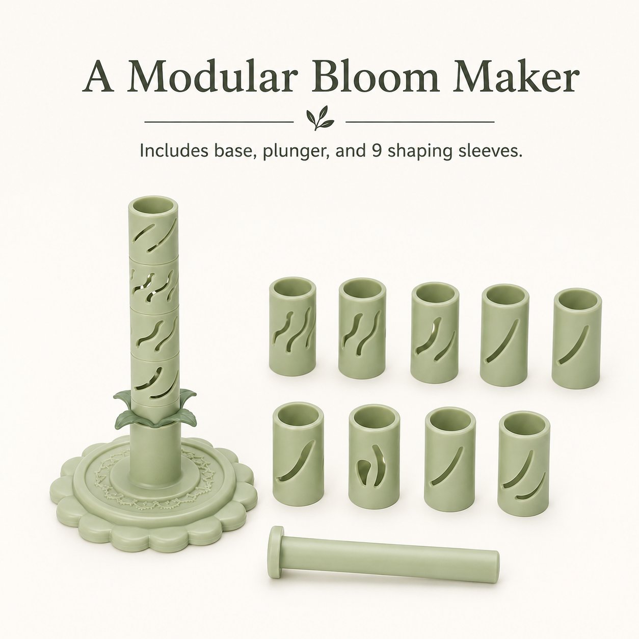 🔥Last 40pcs-Modular Clay Bloom Maker with 9 Shaping Sleeves