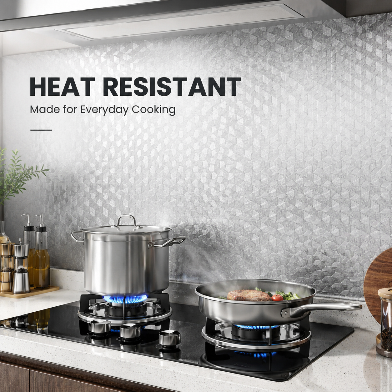 💧Oil-Proof & Waterproof✨ Easy-Clean Kitchen Wallpaper