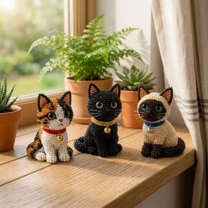 🔥LAST DAY 70% OFF-🐱 Create 4 Adorable Beaded Cats Yourself
