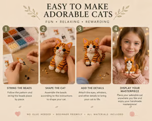 🔥LAST DAY 70% OFF-🐱 Create 4 Adorable Beaded Cats Yourself