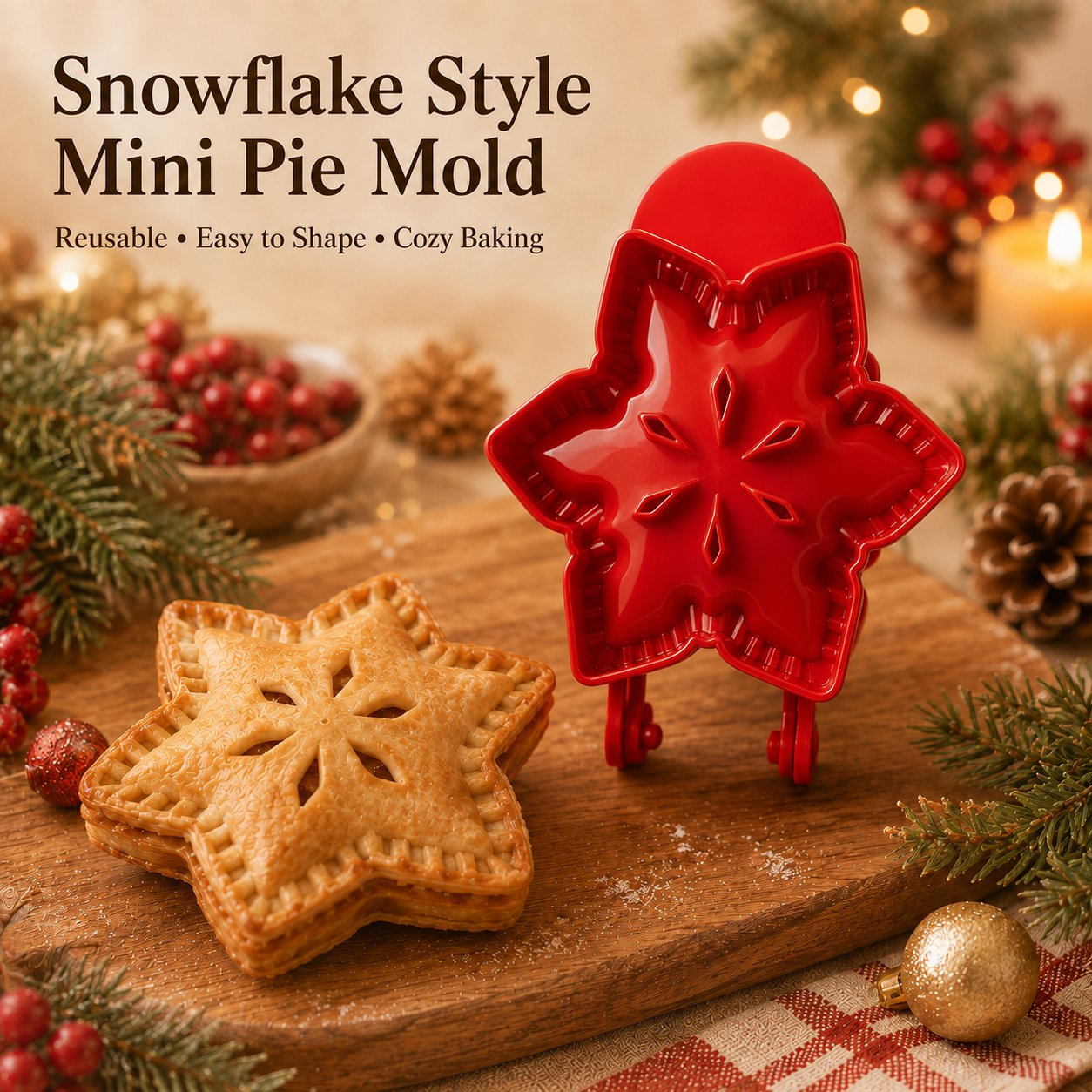 🔥 Last 40pcs 🎉🥧 Beginner-Friendly Mini Hand Pie Press Mold – 6 Fun Shapes for Easy Homemade Pastries 🍎