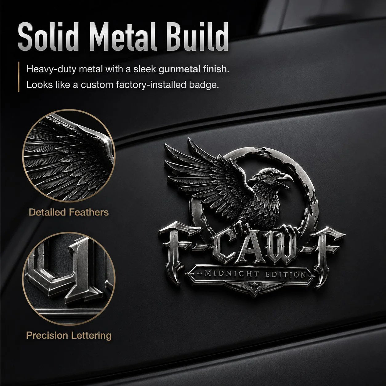 🔥LAST DAY 70% OFF-🦅 F-CAW-FTM Midnight Edition Metal Emblem - Premium Raven Badge For Drivers With Attitude