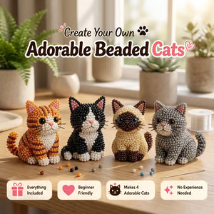 🔥LAST DAY 70% OFF-🐱 Create 4 Adorable Beaded Cats Yourself