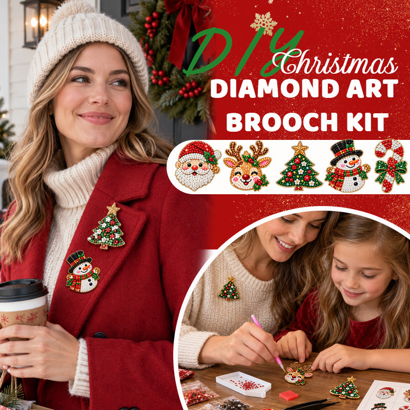 DIY Christmas Diamond Painting Brooch Kit