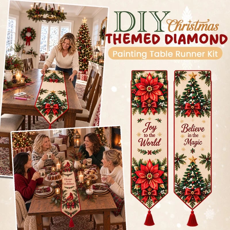 🔥HOT SALE🔥✨ DIY Christmas Diamond Painting Table Runner Kit-🔥Last 40pcs🎉
