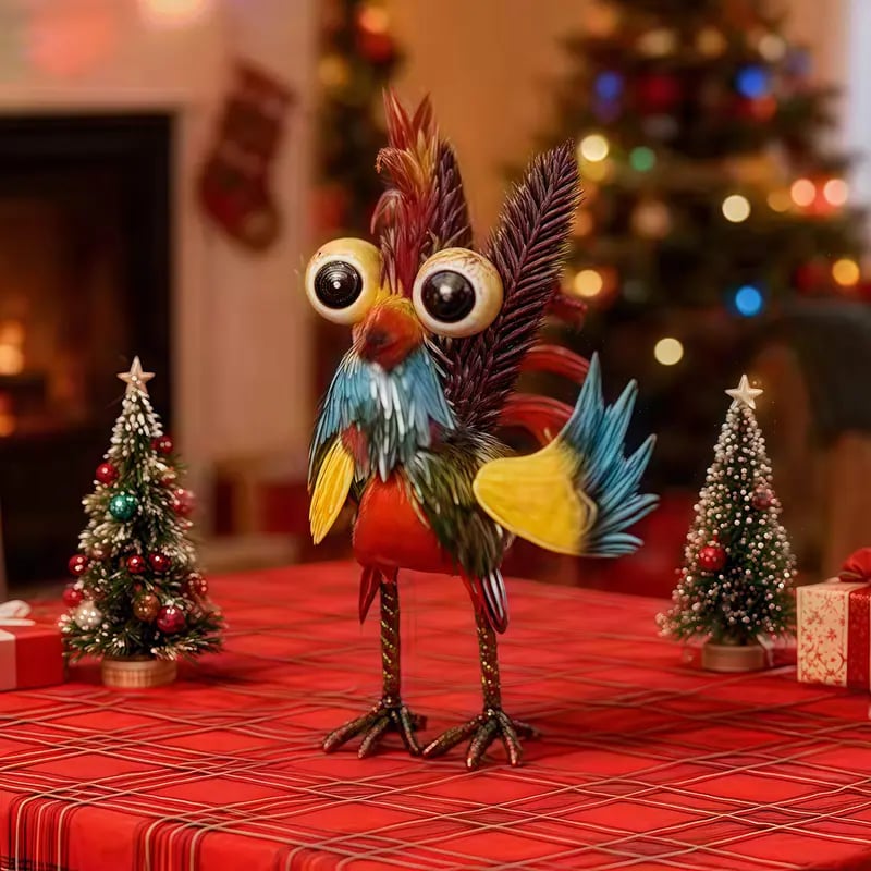 Colorful Metal Rooster Garden Statue 🐓 | Artistic Farmhouse Decor & Rust-Proof Patio Sculpture ✨