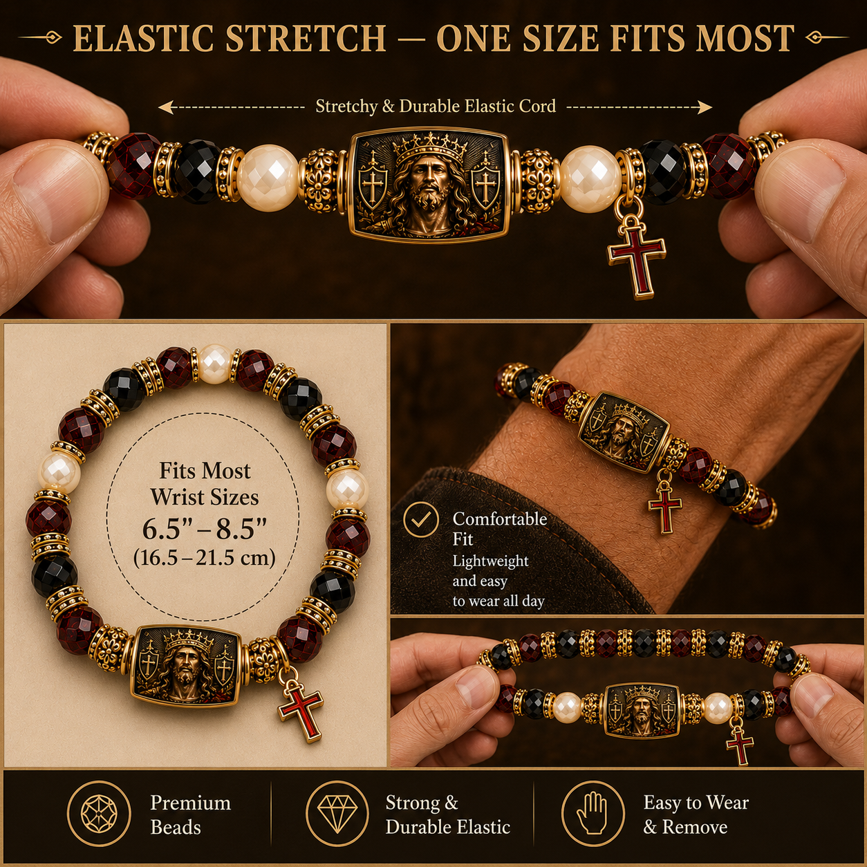 🔥 LAST DAY 70% OFF –King Of Kings Christ Is My Strength Faith Bracelet✝️ | 2026 Limited Edition Bracelet