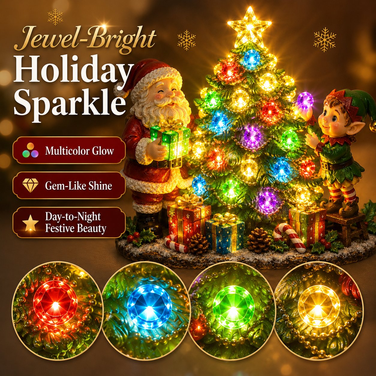 🔥 LAST DAY 70% OFF 🎄 Jeweled Christmas Tree Plug-In Night Light