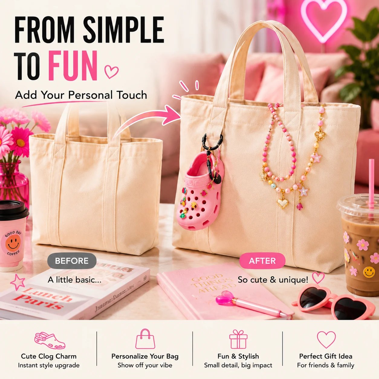 🔥LAST DAY 70% OFF - ✨ Mini Clog Charm Pouch – Cute Bag Pendant with Carabiner Clip & Coin Holder