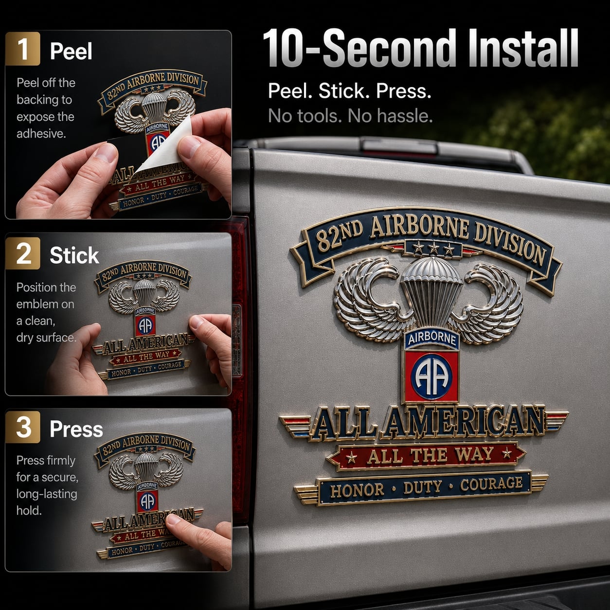 🔥LAST DAY 70% OFF –🪂U.S. Army 82nd Airborne Division Tribute Metal Car Emblem