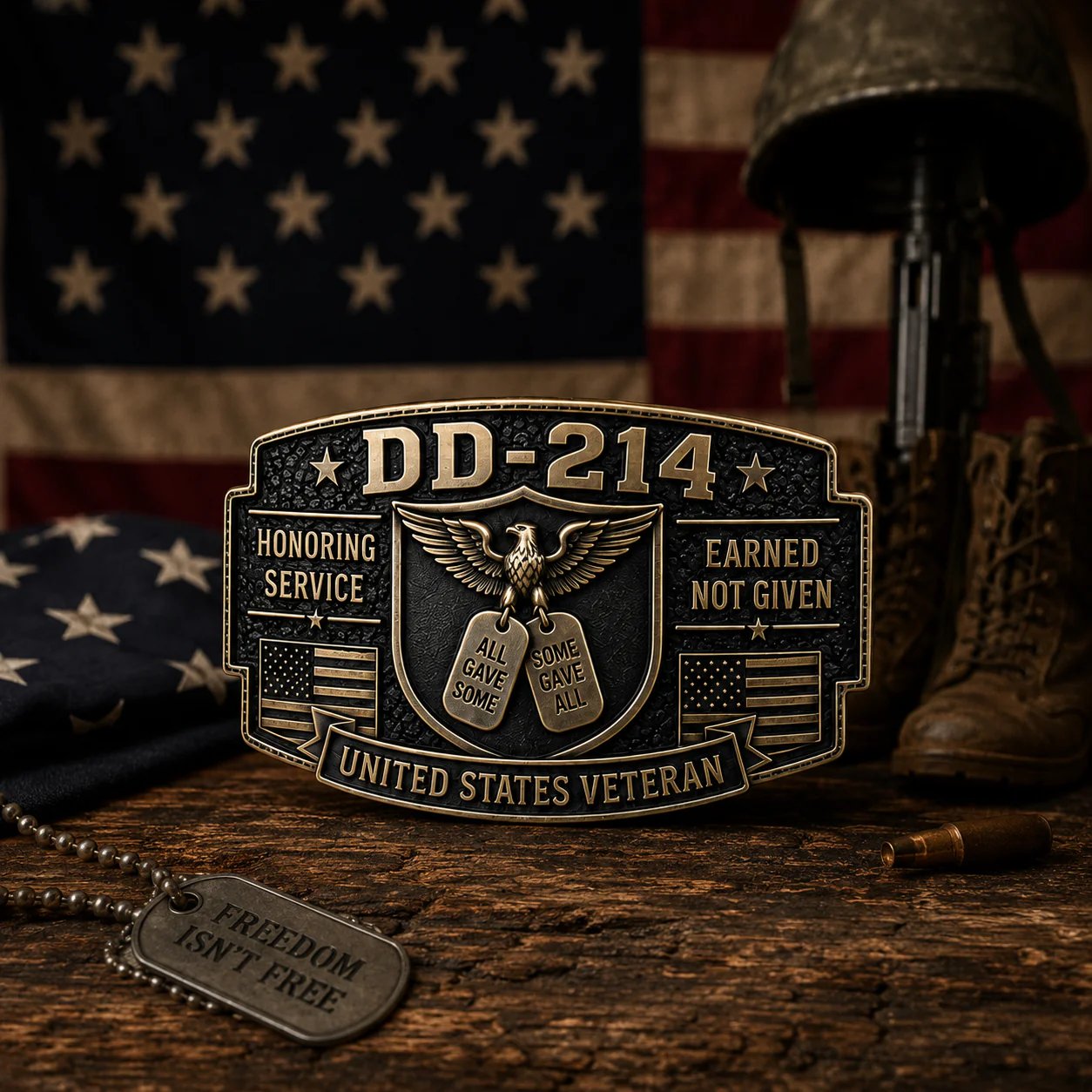 🔥LAST DAY 70% OFF –🎖️DD-214 Veteran Honor Belt Buckle (✨2026 Limited Edition)