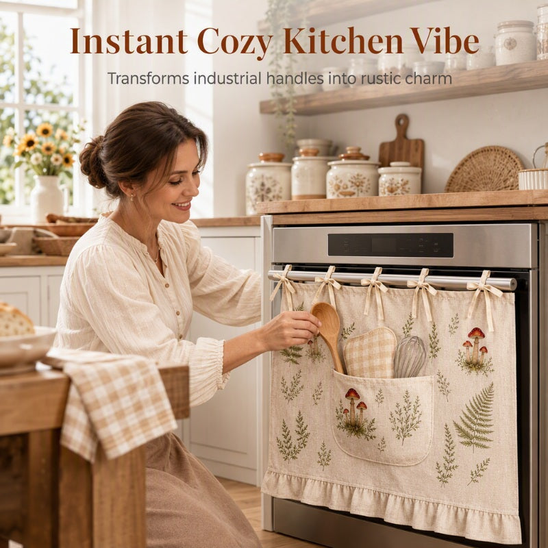 🍽️ LIMITED-TIME 70% OFF! 🏠 Oven Skirt Curtain with Pockets – Rustic Cottagecore Style, Quick-Access Storage & Easy Install ✨