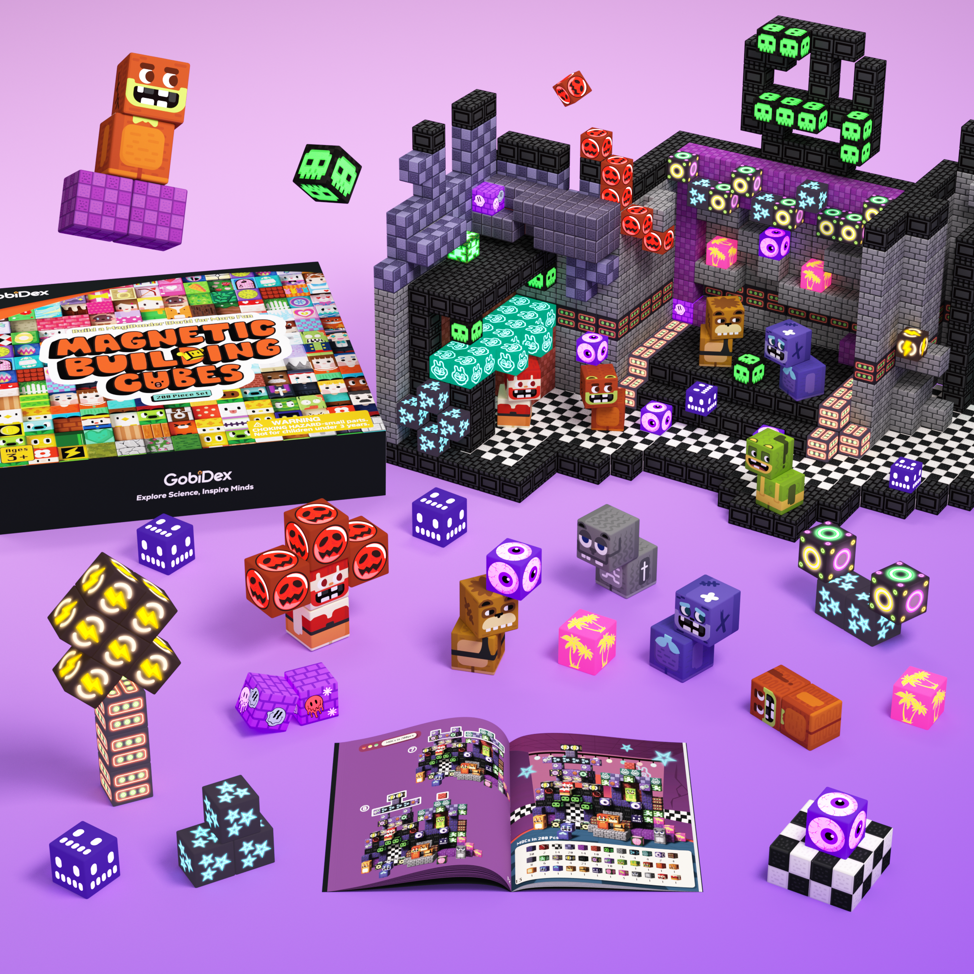 GobiDex Magnetic Building Cubes Mini (Midnight Madness)