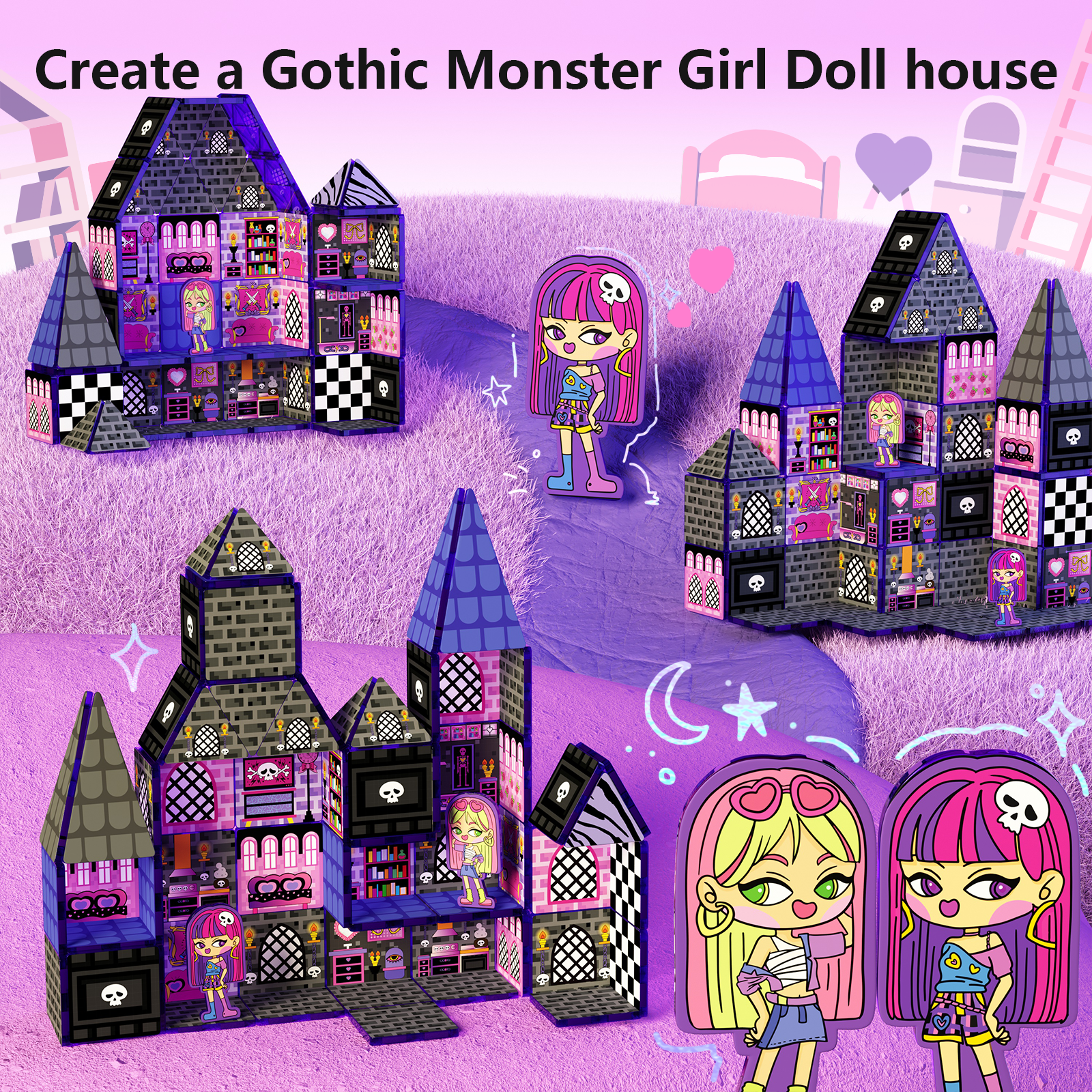 GobiDex Magnetic Tiles (Monster Girls Doll House)