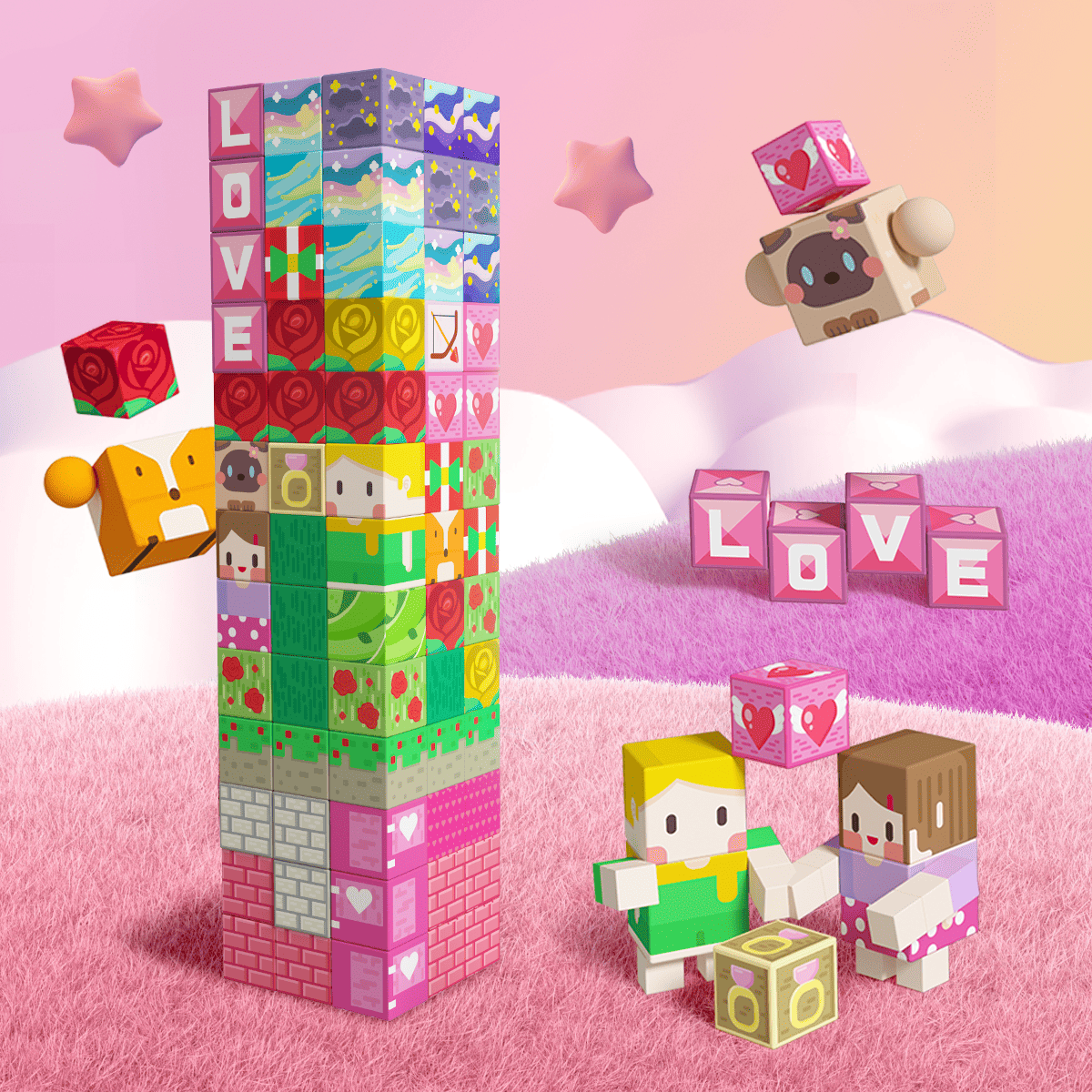 GobiDex Magnetic Building Cubes (Heartsblock)