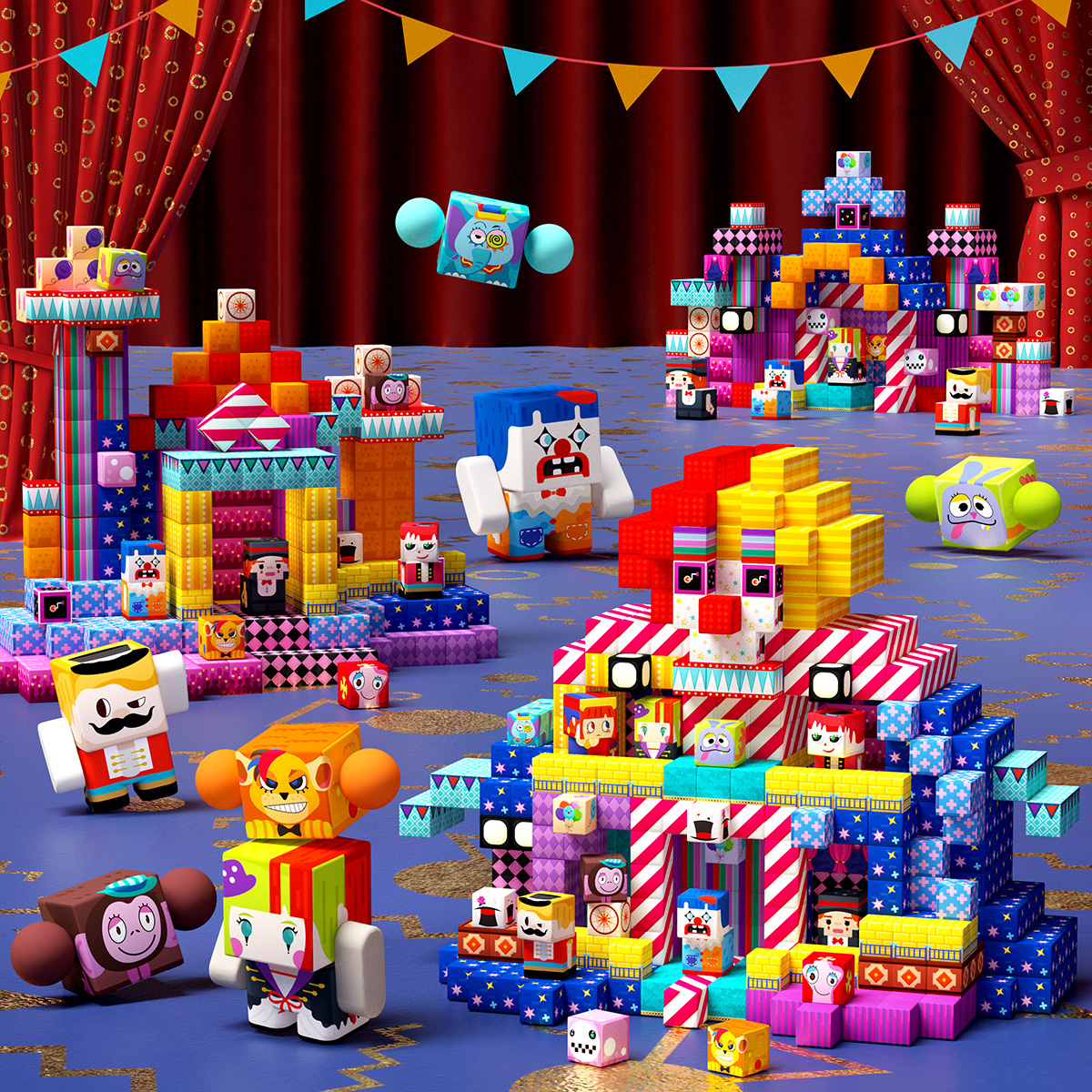 GobiDex Magnetic Building Cubes Mini (Circus Carnival)