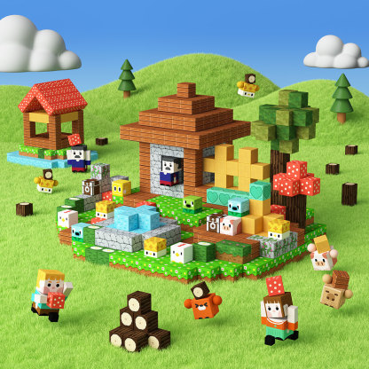 GobiDex Magnetic Building Cubes (Village)